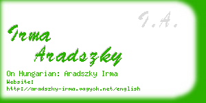 irma aradszky business card